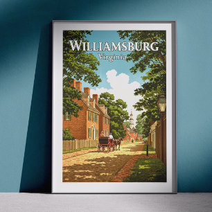 Poster Vintage Williamsburg Virginia
