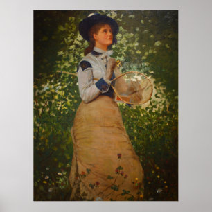 Poster Vintage Winslow Homer A Garota Da Borboleta