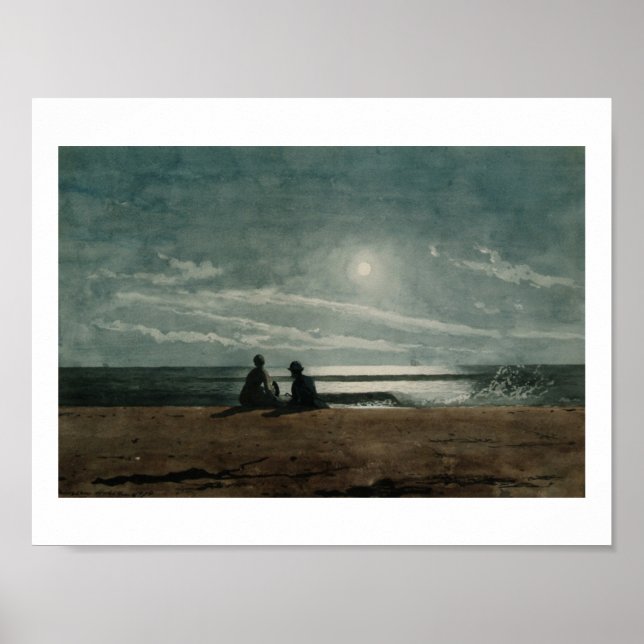 Poster Vintage Winslow Homer Moonlight (Frente)
