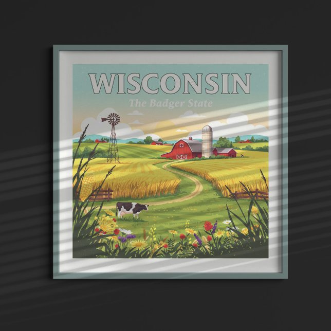 Poster Vintage Wisconsin (Criador carregado)