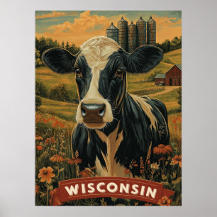 Poster Vintage Wisconsin Espírito Patriótico