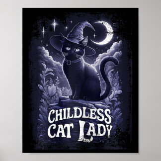 Poster Vintage Witch Cat Garotas