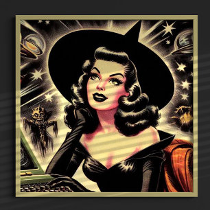 Poster Vintage Witch Pin Up