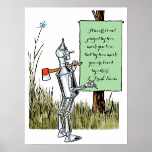 Poster Vintage Wizard of Oz, Tinman Reading Sign