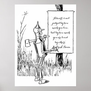 Poster Vintage Wizard of Oz, Tinman Reading Sign