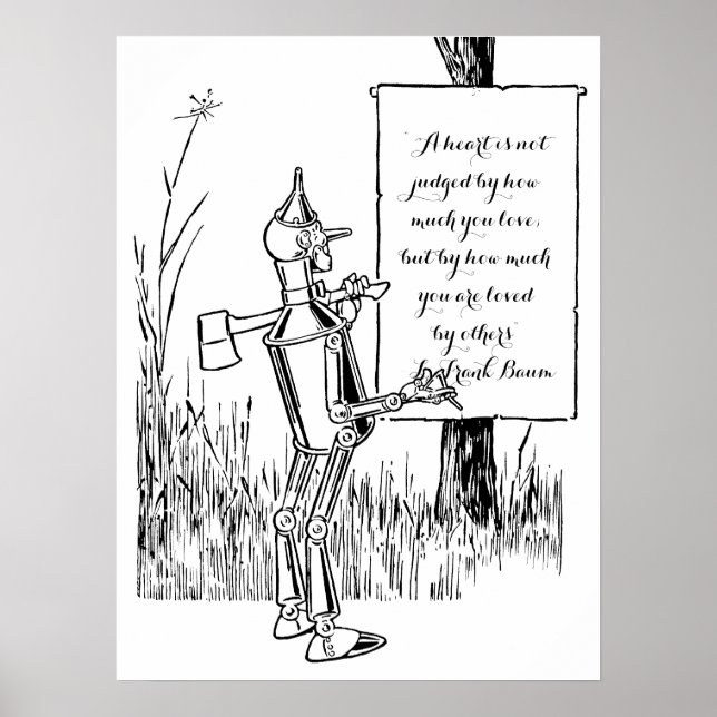 Poster Vintage Wizard of Oz, Tinman Reading Sign (Frente)