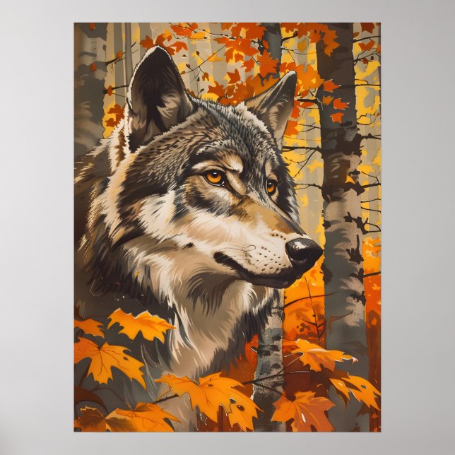 Poster Vintage Wolf Portrait (Frente)