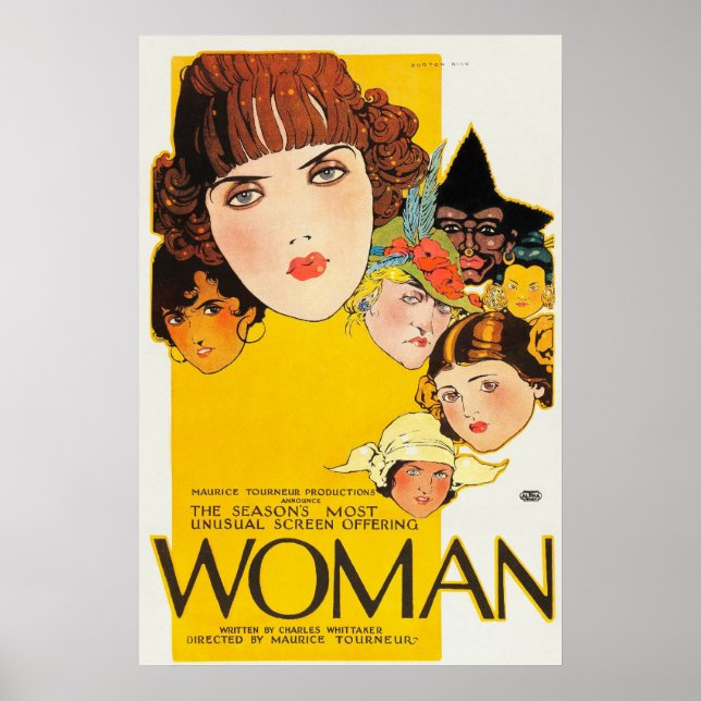 Poster Vintage Woman 1918 Hollywood Movie (Frente)