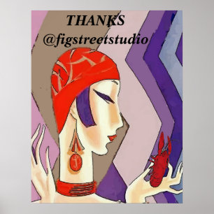 Poster Vintage Woman Abstrato