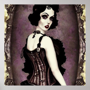 Poster Vintage Woman no Corset