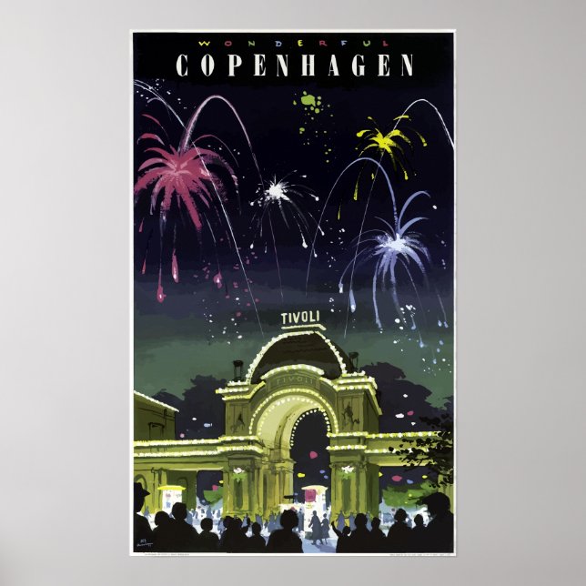 Poster Vintage WonGreat Copenhagen Viagem (Frente)