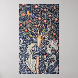Poster Vintage Woodpecker Floral Tapeçaria William Morris