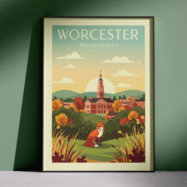 Poster Vintage Worcester Massachusetts (Criador carregado)