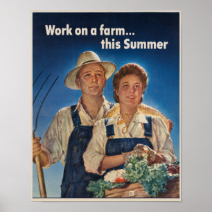 Poster Vintage Work in a fazenda