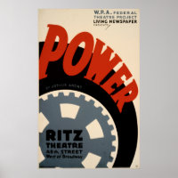 Poster vintage WPA da Power Art Deco 1930s