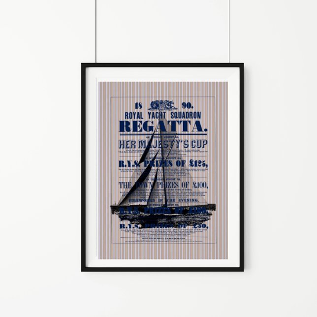 Poster Vintage Yacht Regatta Advertisement (Criador carregado)