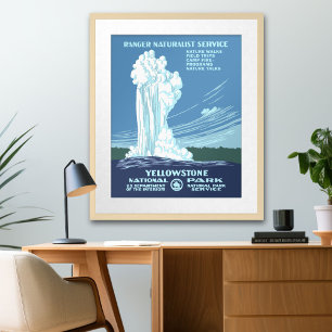 Pôster Vintage Yellowstone WPA Viagem