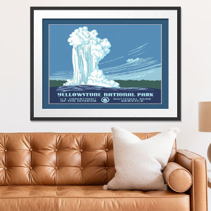 Pôster Vintage Yellowstone WPA Viagem
