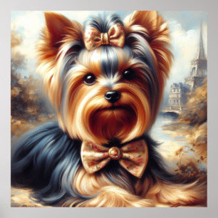 Poster Vintage Yorkshire Terrier Painting