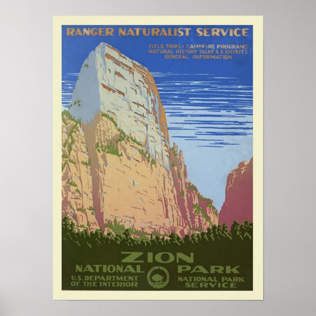 Poster Vintage Zion Park (Frente)