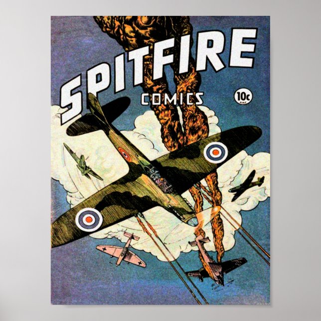 Poster Vintagem da aeronave de combate a incêndios (Frente)