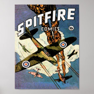 Poster Vintagem de aeronaves de combate a incêndios