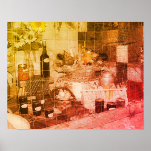 Poster Vintagem de Cor Parcial do Produto Equitativo do P