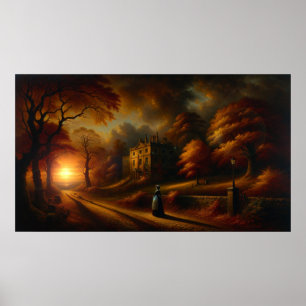 Poster Vintagem de pintura 'Winter is Coming'