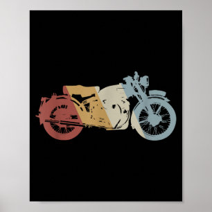 Poster Vintagem do Estilo de Retro de Motocicleta