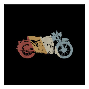 Pôster Vintagem do Estilo de Retro de Motocicleta