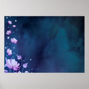 Poster Vintagem do papel floral