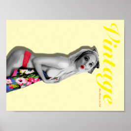 Pôster Vintagem Nostálgica Da Pinup Girl
