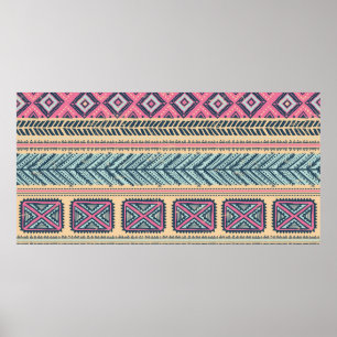 Poster Vintagem tribal sem descontinuidades 