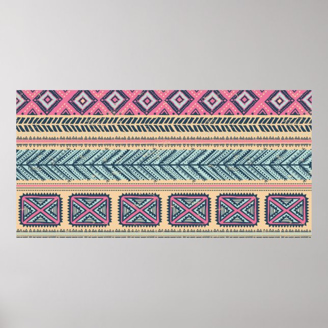 Poster Vintagem tribal sem descontinuidades (Frente)