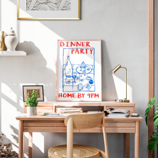 Poster Vintager Dinner Party Bar Cart