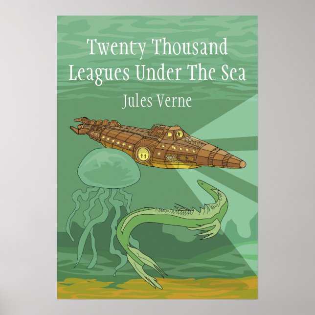 Poster Vinte Mil Ligas Sob O Mar - Jules Verne (Frente)