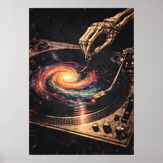 Poster Vinyl Reaper, Retro-Grungy Music Art, Abstract (Frente)