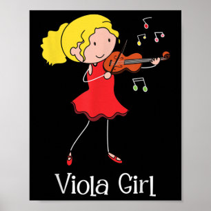 Poster Viola Girl - Violista Symphony Banda Jazz Music Lo