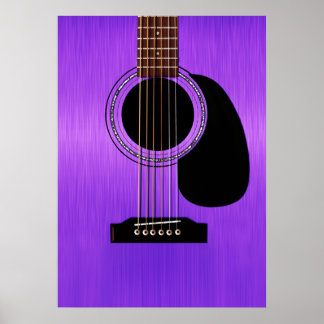 Pôster Violão Acústico Roxo