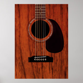 Pôster Violão Acústico Superior de Mahogany
