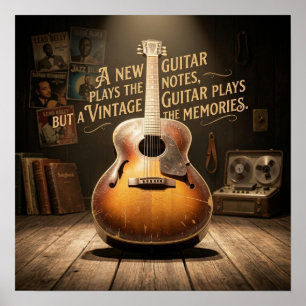 Poster Violão Clássico Sunburst Oco