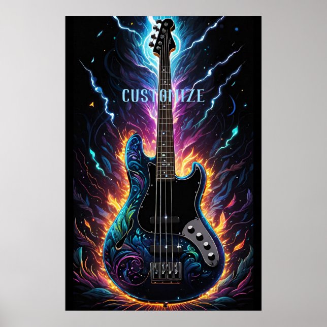 Poster Violão de Bass Elétrico Fantasy Bassed (Frente)
