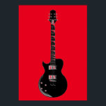 Poster Violão Elétrico de Pop Negro Vermelho<br><div class="desc">Ilustrações de Desenhos Gráficos de Instrumentos Musicais</div>