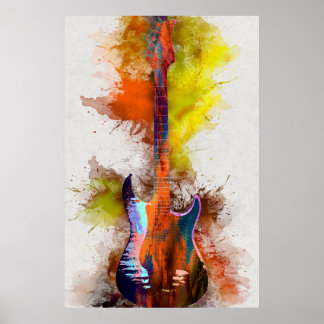 Poster Violão multicolor