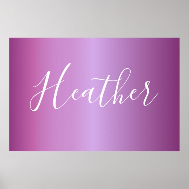Poster Violeta Roxa e Script Branco Personalizado (Frente)