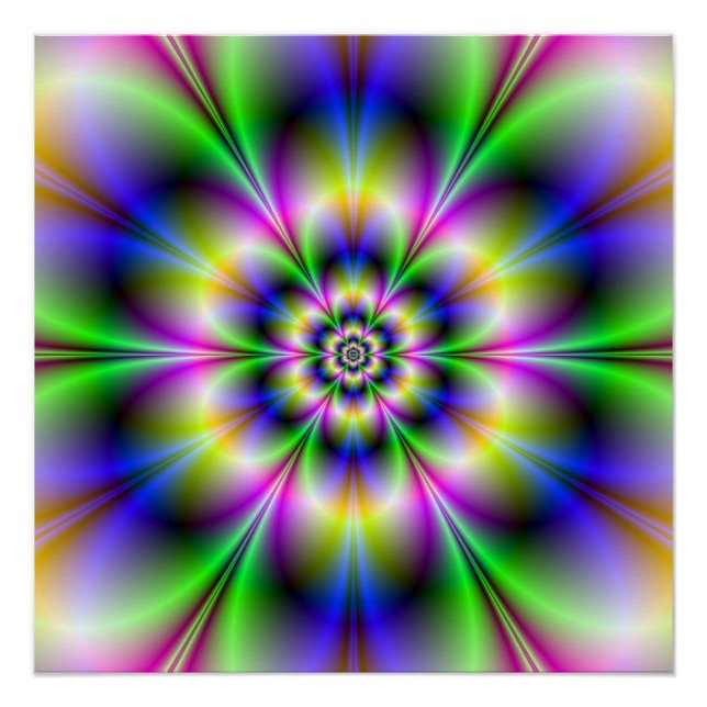 Pôster Violeta Verde e Poster Perfeito Zazzle Azul (Frente)