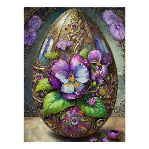 Pôster Violetas Pé de Pássaro em Flor Flores Silvestres O