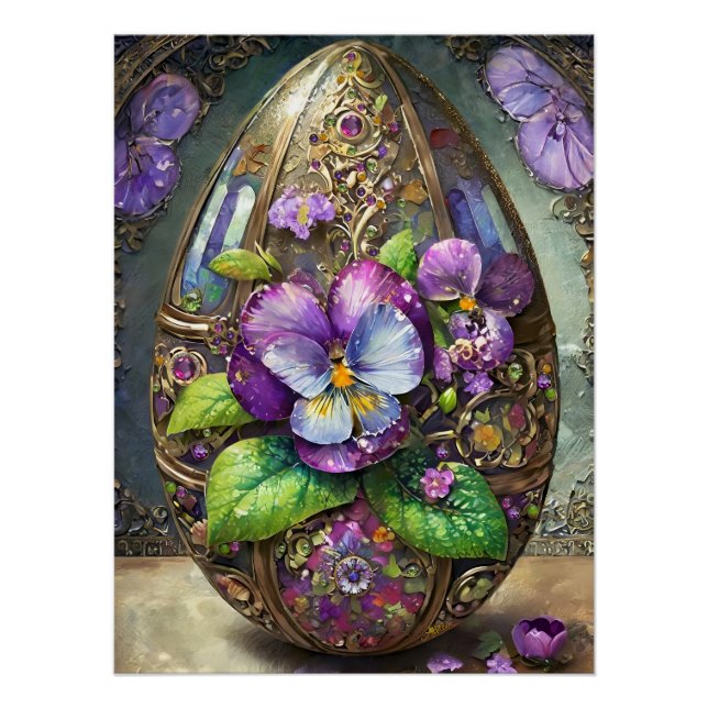 Pôster Violetas Pé de Pássaro em Flor Flores Silvestres O (Frente)