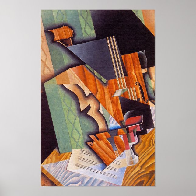 Poster Violin and Glass, por Juan Gris (Frente)