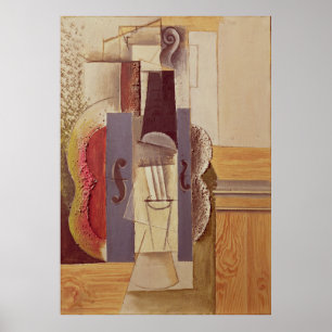 Poster Violin Hanging on the Wall by Picasso (1913)